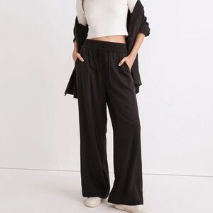 Madewell Drapeweave Black Wide Leg Pants